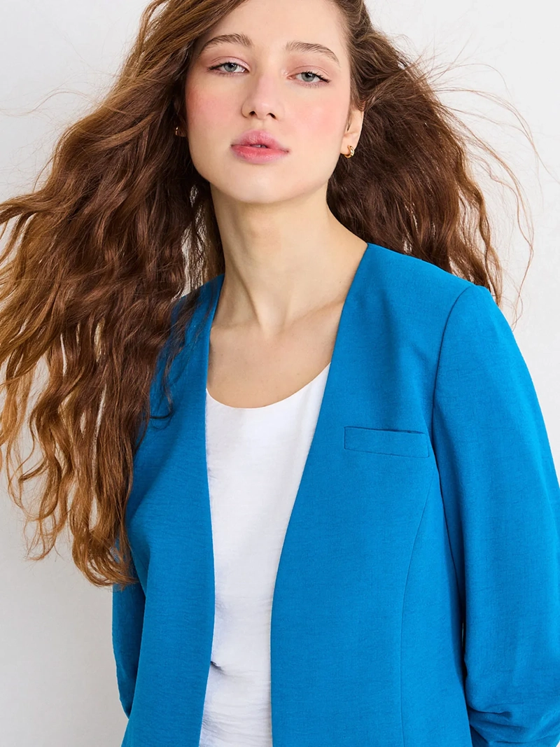 BLAZER MUJER IO SIN SOLAPA MANGA 3/4 - 3