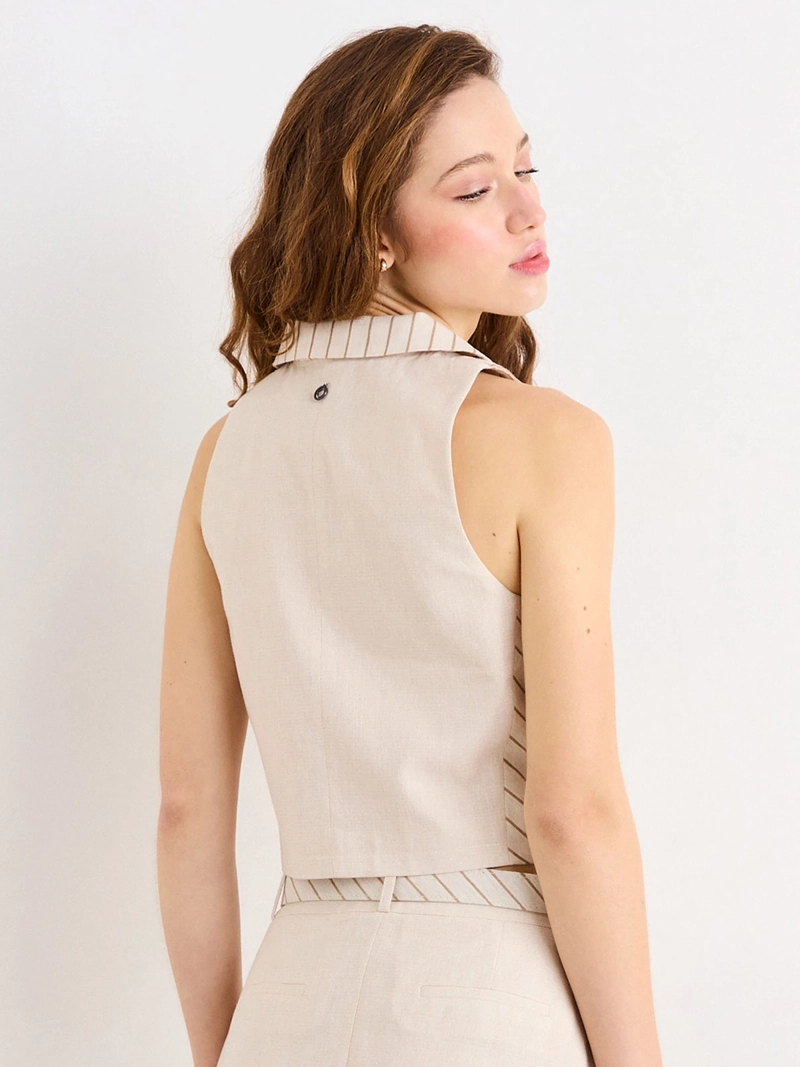 GILET MUJER IO LINO LISO - 2