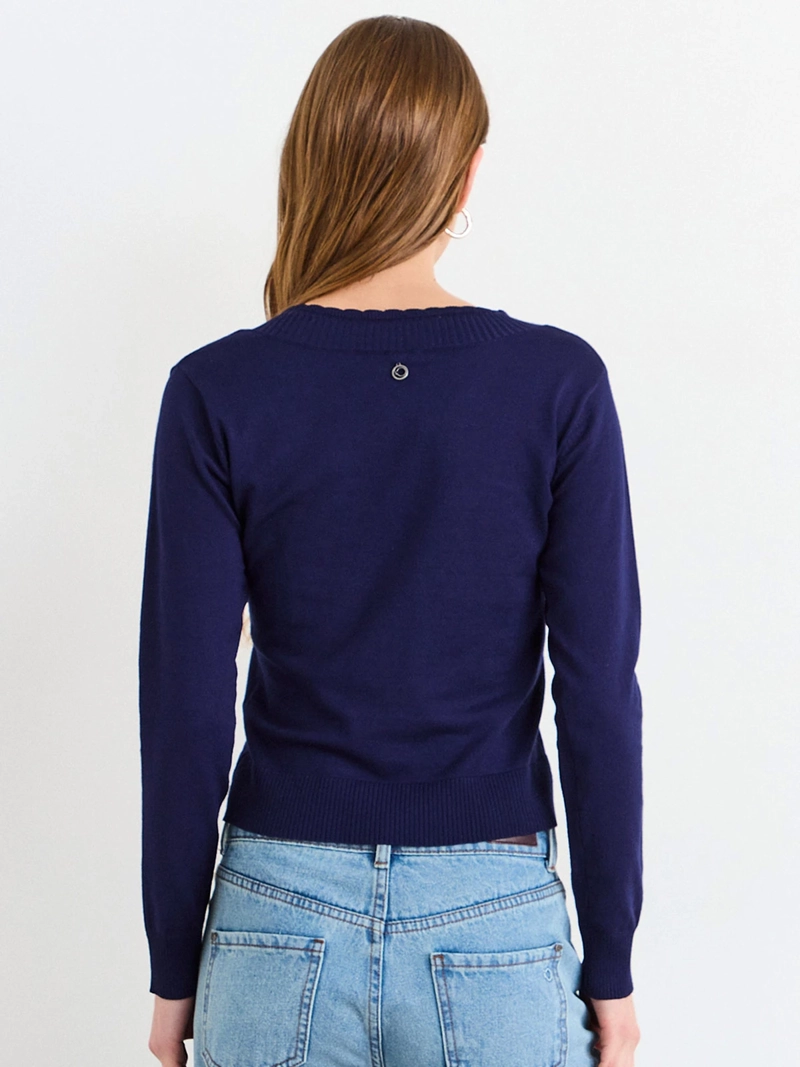 SWEATER MUJER IO BÁSICO ESCOTE NUBE - 2