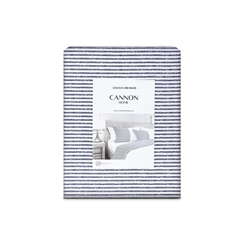JUEGO DE SÁBANAS CANNON AIRY 200 HILOS 1.5 PLAZAS AZUL - 3