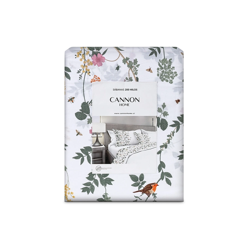 JUEGO DE SÁBANAS CANNON FERN 200 HILOS 1.5 PLAZAS BLANCO - 3