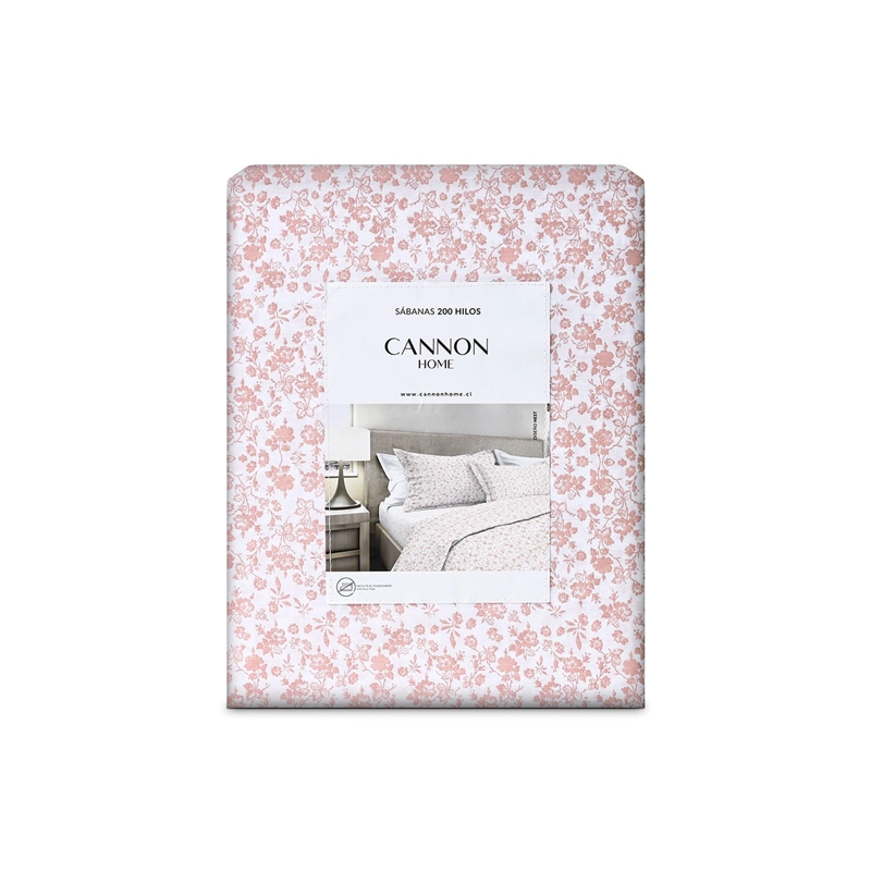 JUEGO DE SÁBANAS CANNON NEST 200 HILOS 1.5 PLAZAS ROSADO - 3