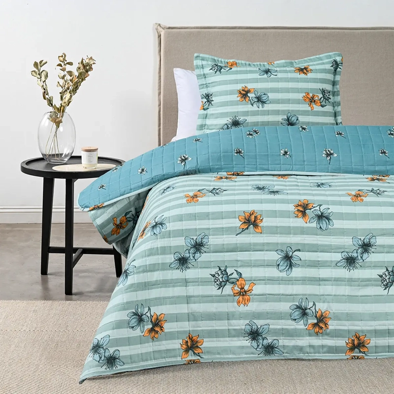 QUILT AMERICAN FAMILY MYRA 1.5 PLAZAS CELESTE