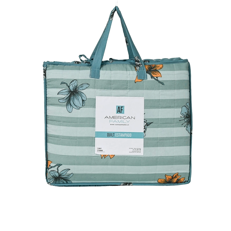 QUILT AMERICAN FAMILY MYRA 1.5 PLAZAS CELESTE - 5