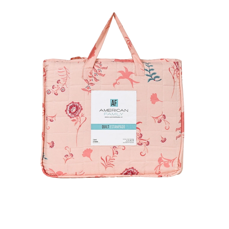 QUILT AMERICAN FAMILY NILA 1.5 PLAZAS ROSADO  - 5