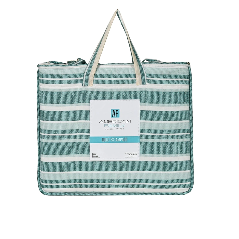 QUILT AMERICAN FAMILY REMI 1.5 PLAZAS VERDE  - 5