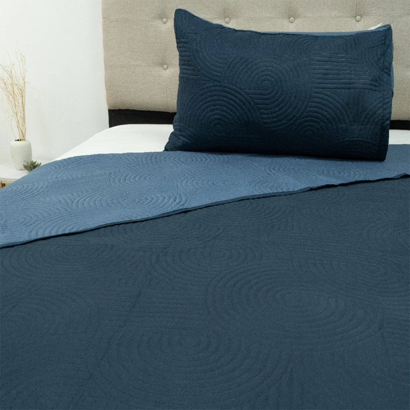 QUILT DORAL LUMINA BICOLOR 1.5 PLAZAS AZUL - 3