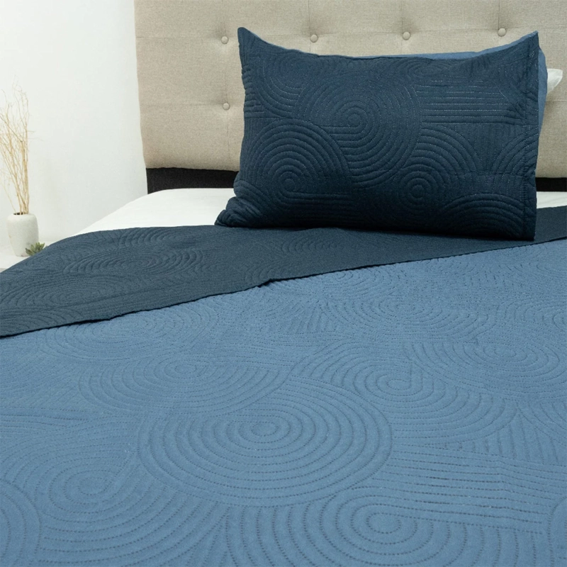 QUILT DORAL LUMINA BICOLOR 1.5 PLAZAS AZUL - 4