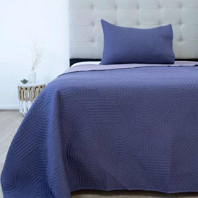 QUILT DORAL BICOLOR LUMINA 1.5 PLAZAS LILA - 1