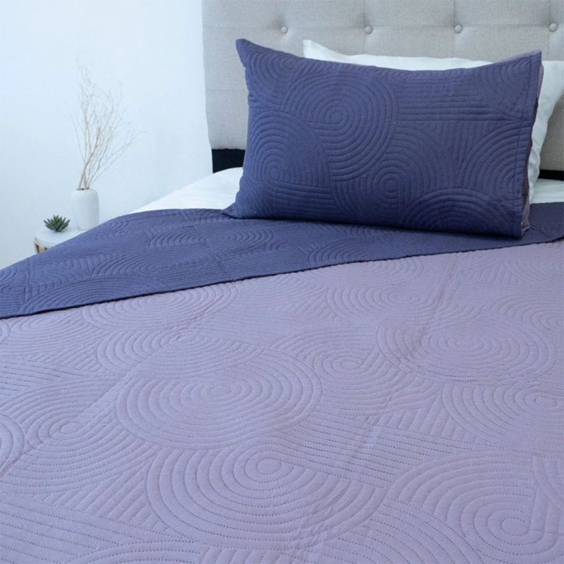 QUILT DORAL BICOLOR LUMINA 1.5 PLAZAS LILA - 4