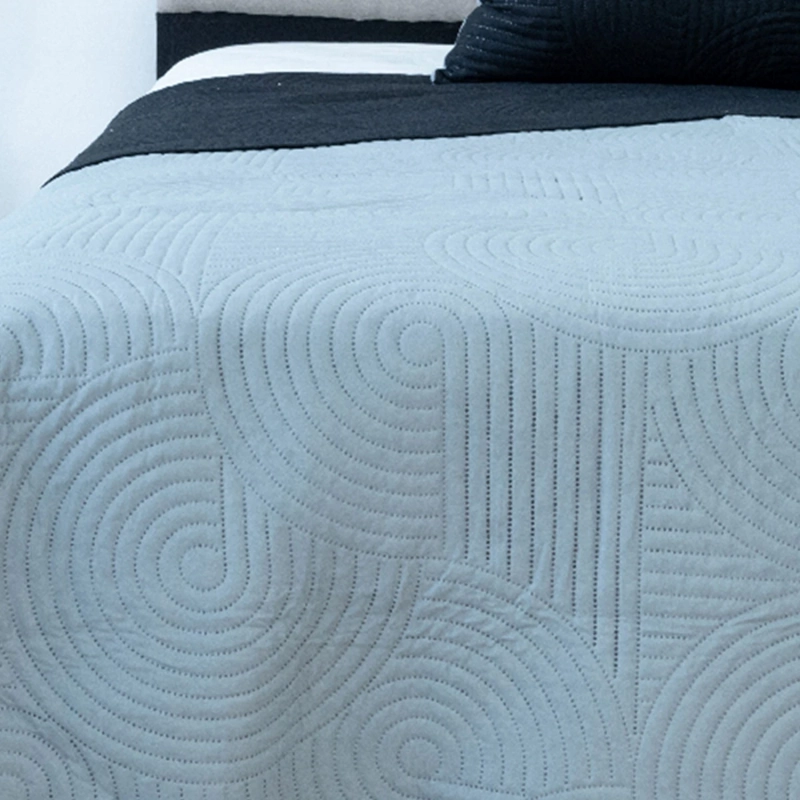 QUILT DORAL BICOLOR LUMINA 1.5 PLAZAS NEGRO/GRIS - 2