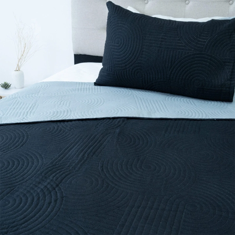 QUILT DORAL BICOLOR LUMINA 1.5 PLAZAS NEGRO/GRIS - 3