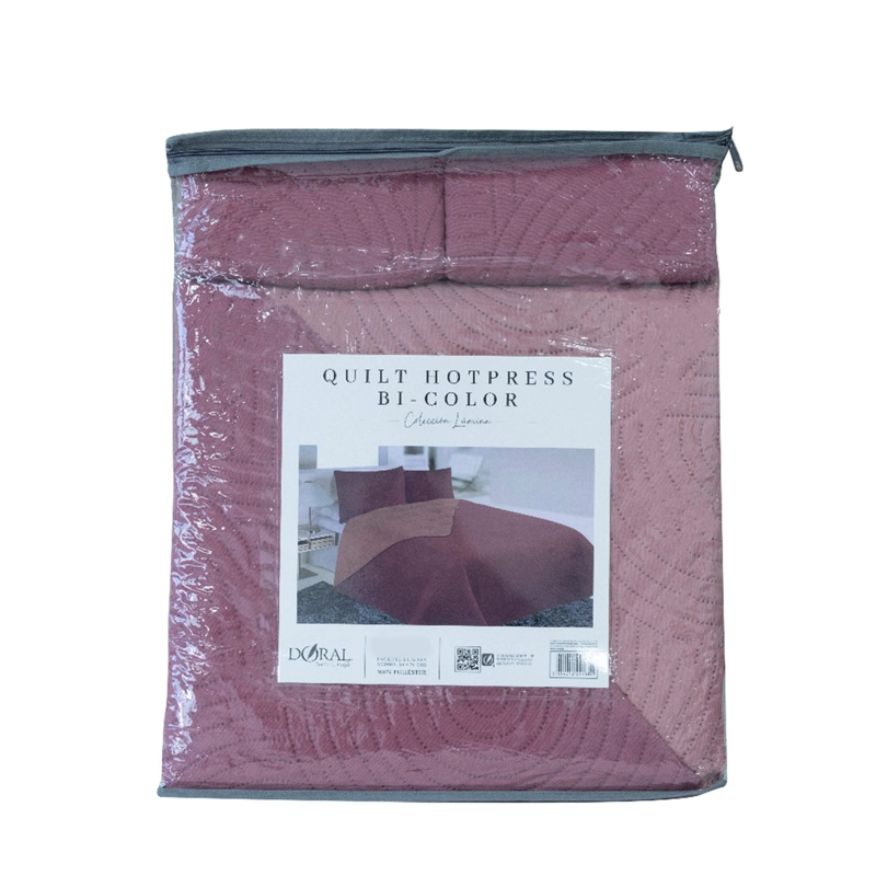 QUILT DORAL BICOLOR LUMINA 1.5 PLAZAS ROJO - 6