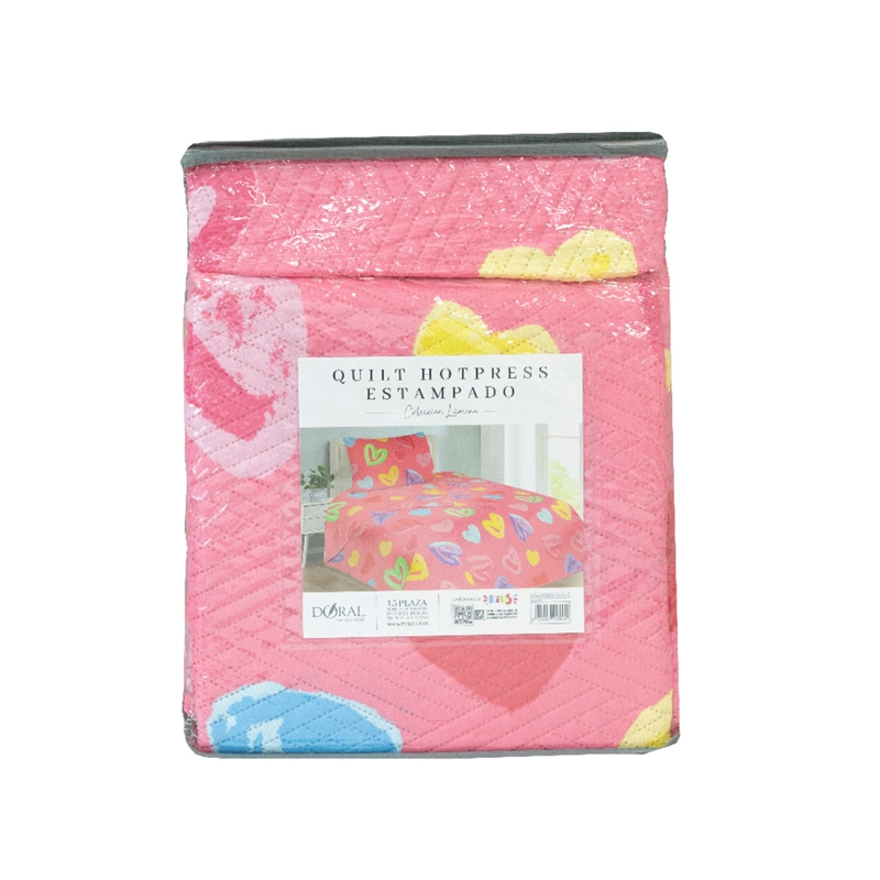 QUILT DORAL INFANTIL LUMINA 1.5 PLAZAS CORAZONES - 4