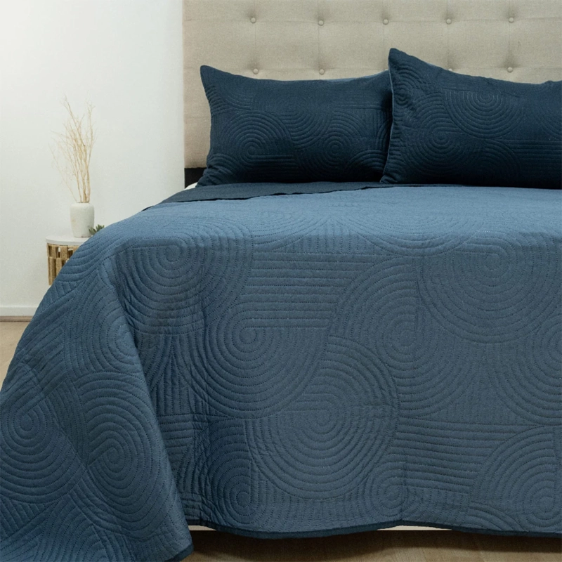 QUILT DORAL LUMINA BICOLOR 2 PLAZAS AZUL - 2