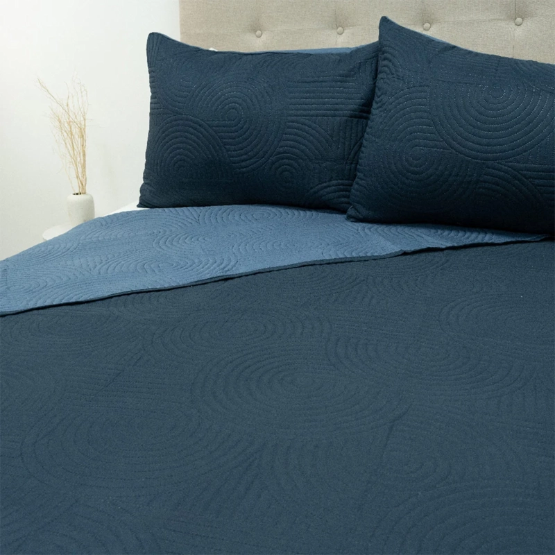 QUILT DORAL LUMINA BICOLOR 2 PLAZAS AZUL - 3