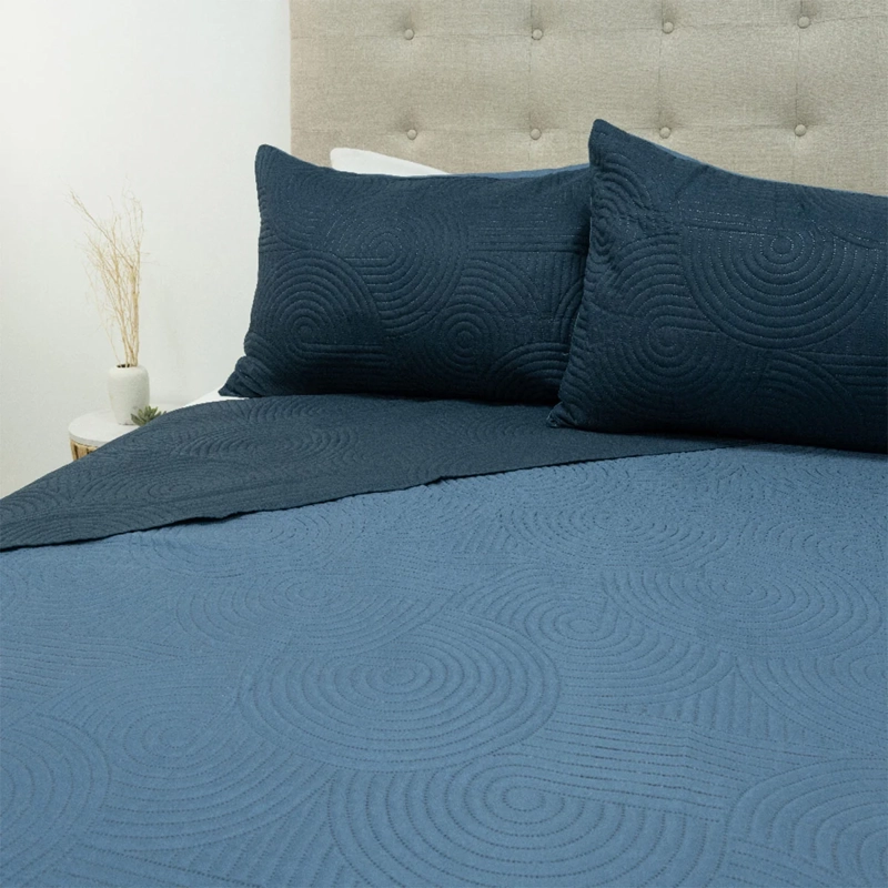 QUILT DORAL LUMINA BICOLOR 2 PLAZAS AZUL - 4