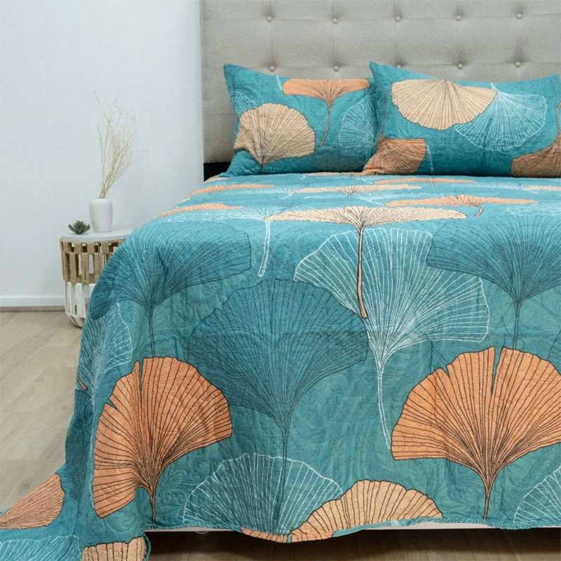 QUILT DORAL ESTAMPADO LUMINA 2 PLAZAS GINKGO  - 1
