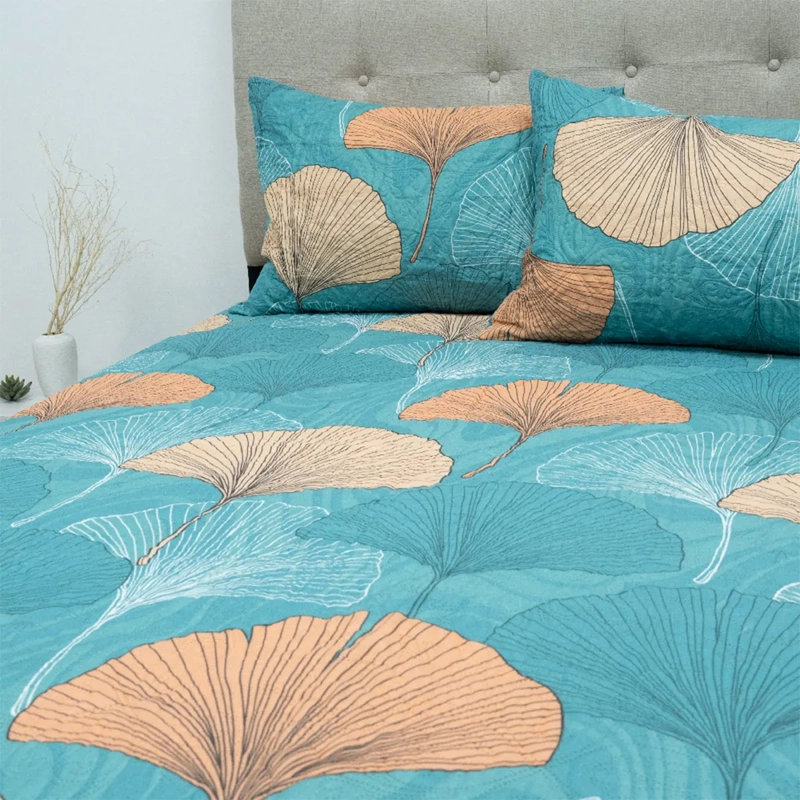 QUILT DORAL ESTAMPADO LUMINA 2 PLAZAS GINKGO  - 2