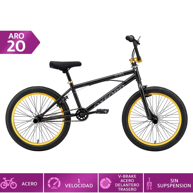 BICICLETA OXFORD SPINE ARO 20 1 VELOCIDAD NEGRO - 1