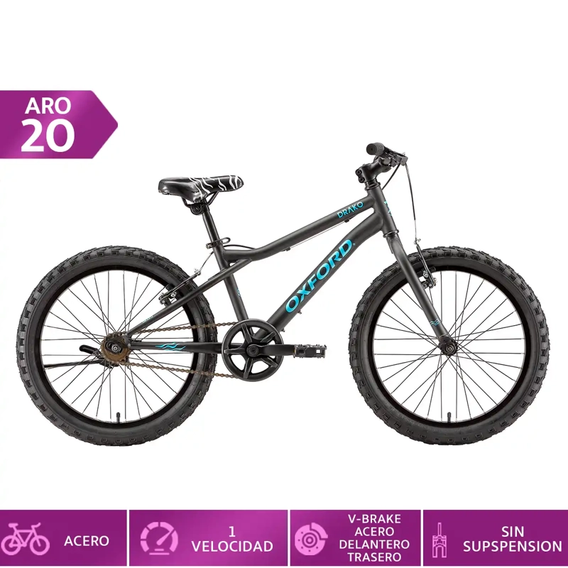BICICLETA OXFORD DRAKO ARO 20 NEGRO