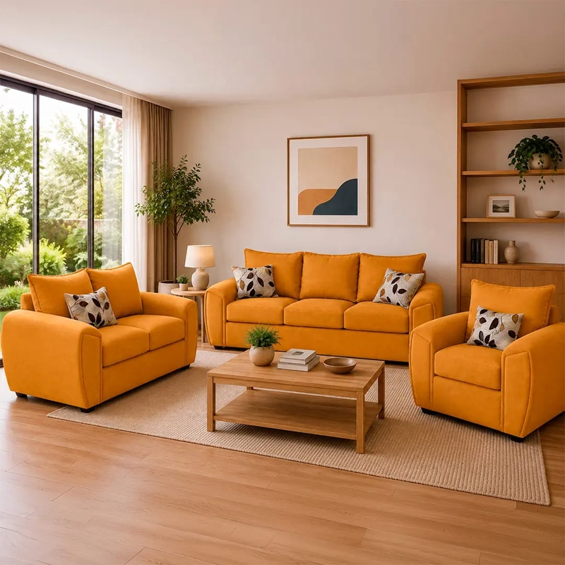 JUEGO DE LIVING ELEGANT DETAIL HOUSTON TELA 3-2-1