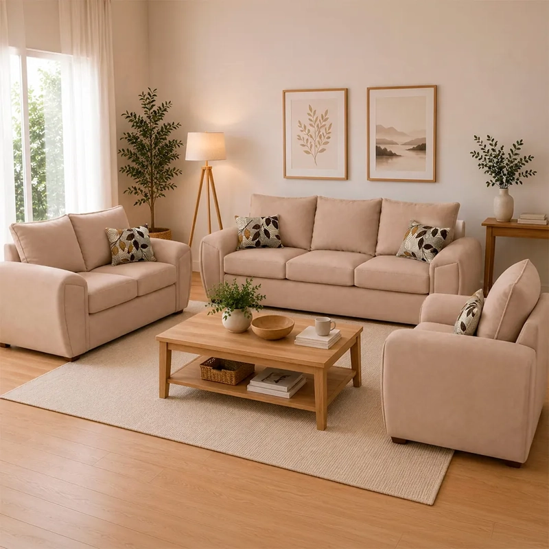 JUEGO DE LIVING ELEGANT DETAIL HOUSTON TELA 3-2-1 - 1