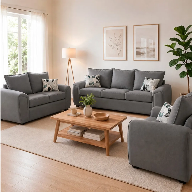JUEGO DE LIVING ELEGANT DETAIL HOUSTON TELA 3-2-1