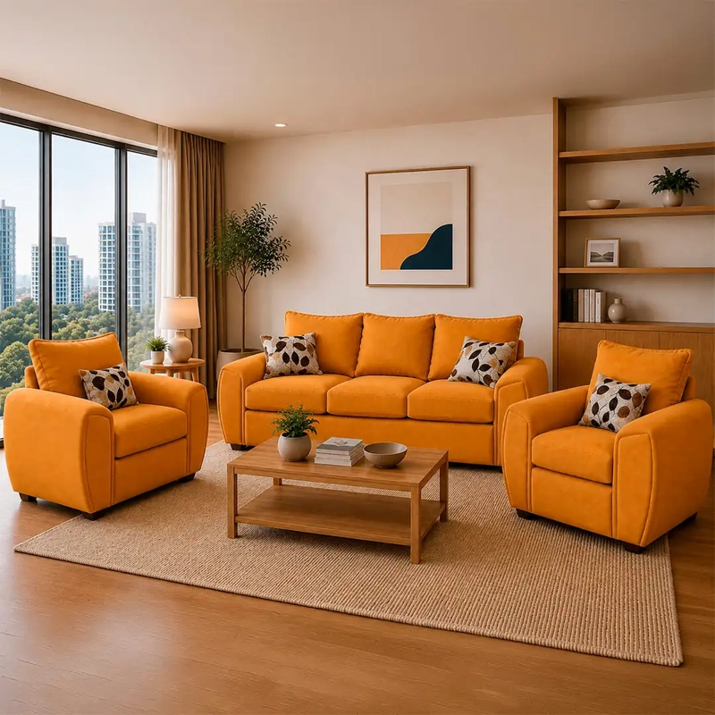 JUEGO DE LIVING ELEGANT DETAIL HOUSTON TELA 3-1-1