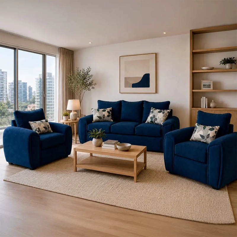 JUEGO DE LIVING ELEGANT DETAIL HOUSTON TELA 3-1-1