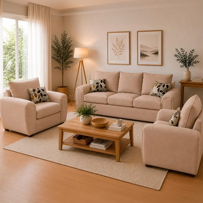 JUEGO DE LIVING ELEGANT DETAIL HOUSTON TELA 3-1-1 - 1