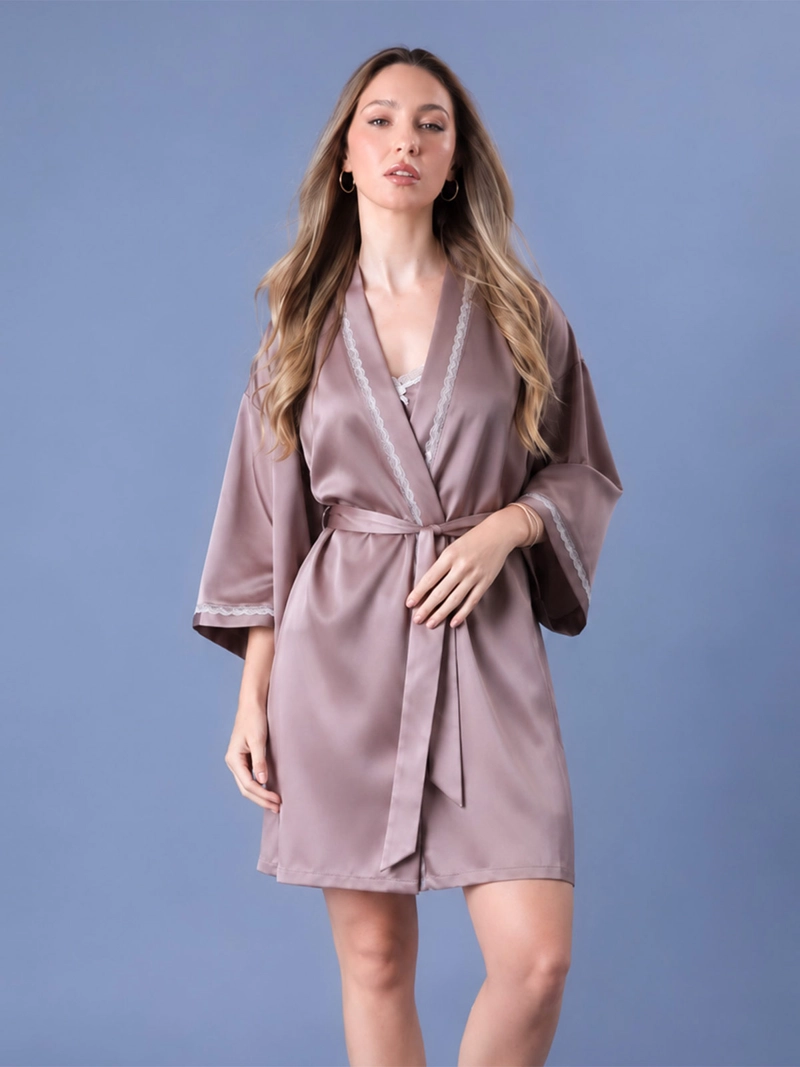 CAMISOLA MUJER FLORES SATÍN ENCAJE - 2