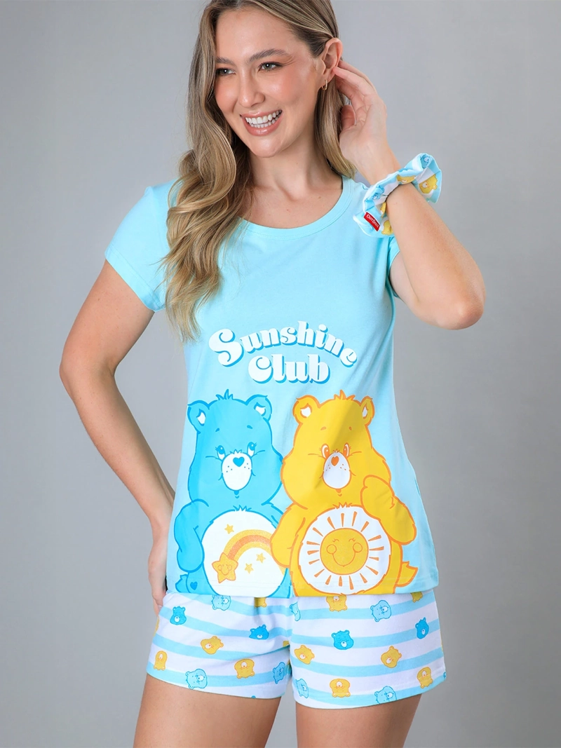 PIJAMA MUJER FLORES ALGODÓN TOP + SHORT - 2