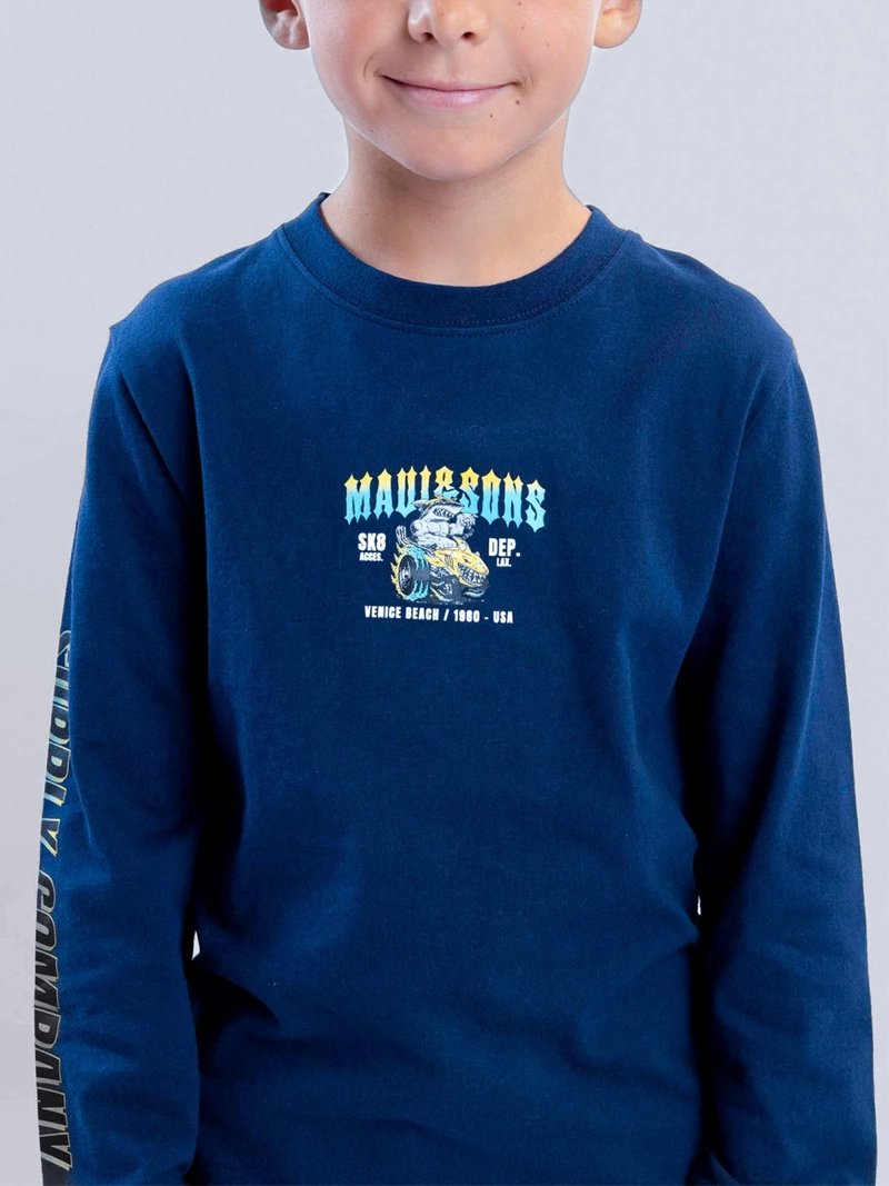 POLERA NIÑO MAUI AND SONS MANGA LARGA ALGODÓN - 4