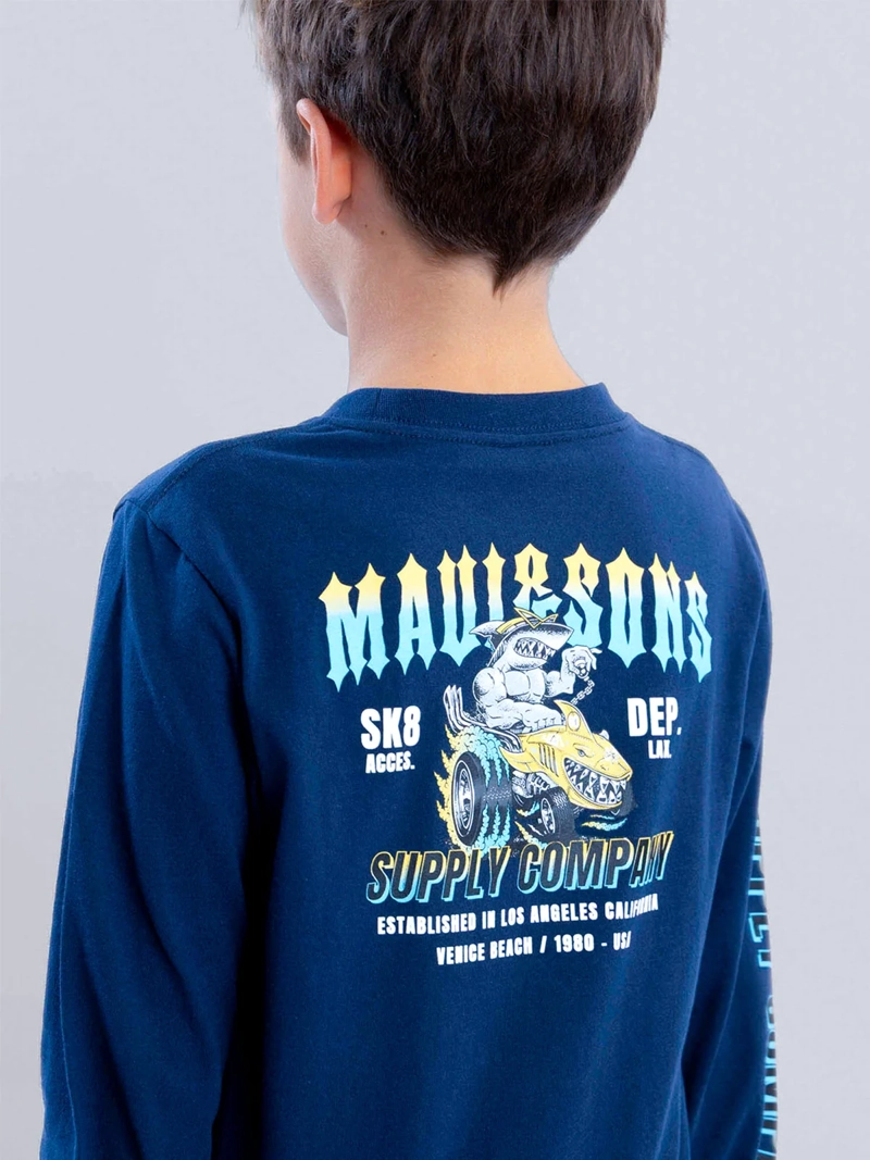 POLERA NIÑO MAUI AND SONS MANGA LARGA ALGODÓN - 5
