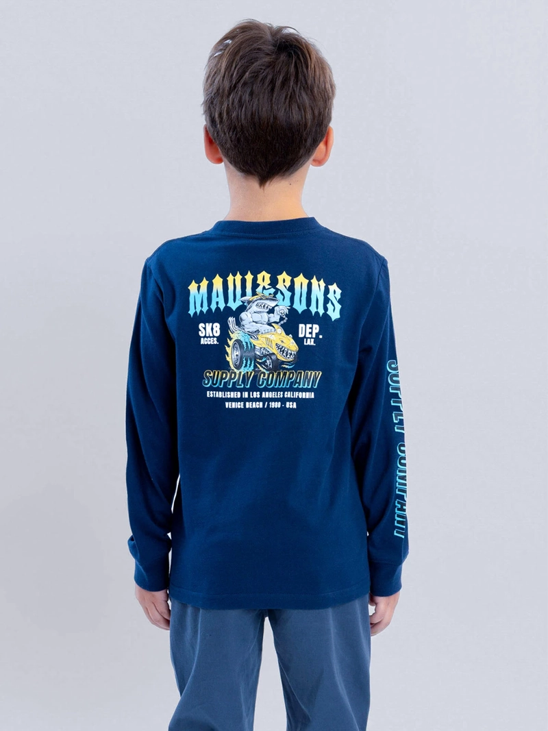 POLERA NIÑO MAUI AND SONS MANGA LARGA ALGODÓN - 3