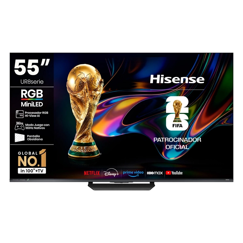 SMART TV HISENSE RGB MINILED 4K UHD 55” 55UR8SG - 2