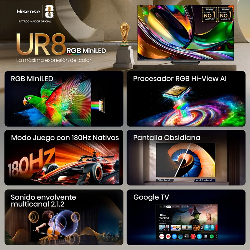 SMART TV HISENSE RGB MINILED 4K UHD 65” 65UR8SG - 5