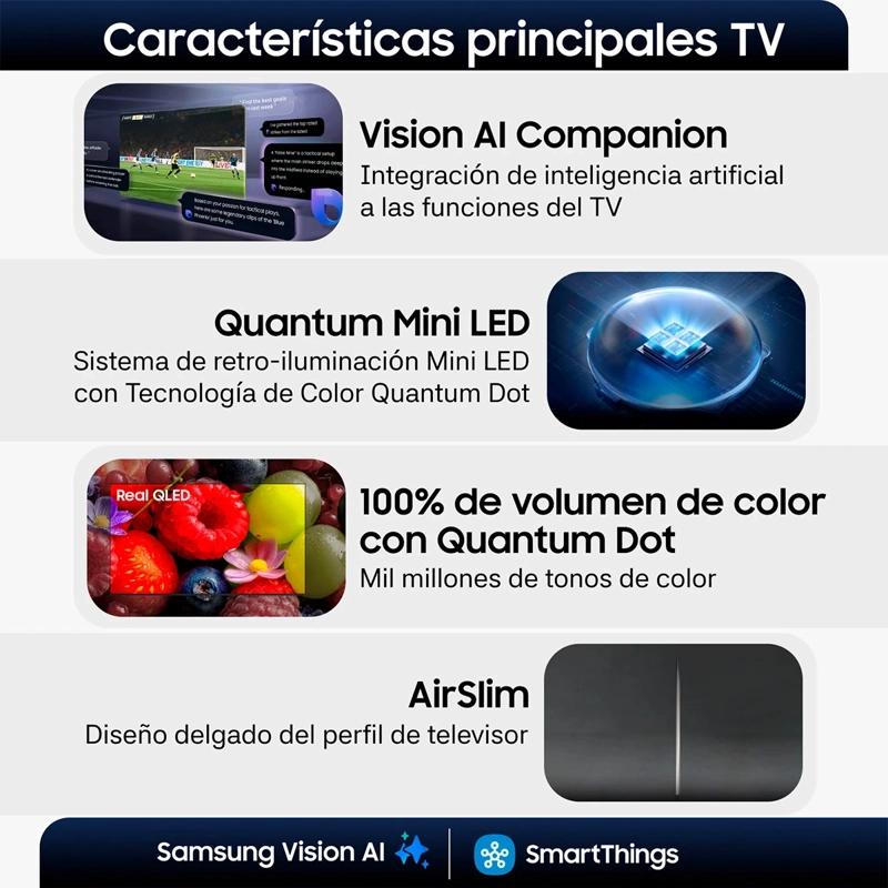 SMART TV SAMSUN NEO QLED 4K UHD 50” VISION AI QN70H 2026 + CONTROL POR VOZ - 4