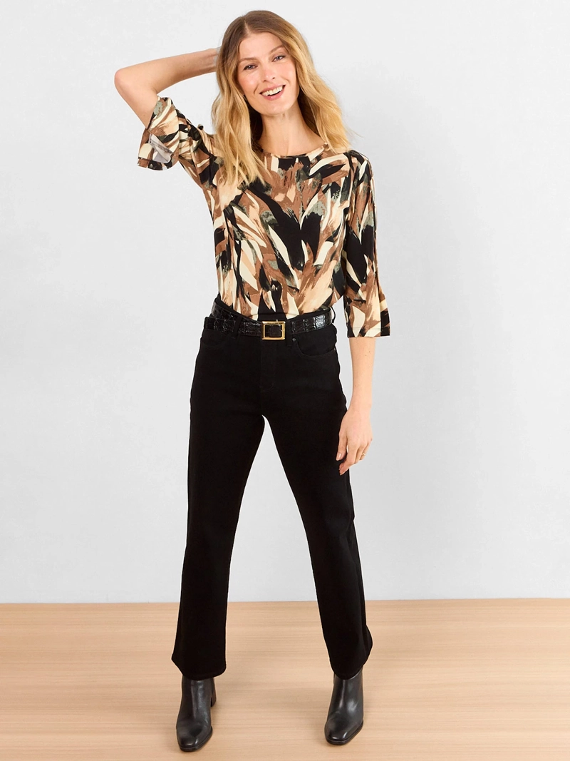 POLERA MUJER MAGRIFFE ESTAMPADA MANGA 3/4 ESCOTE REDONDO - 4
