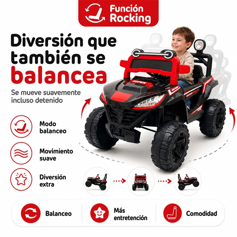 AUTO A BATERÍA KIDSCOOL BUGGY MONSTER 4X4 12V CONTROL REMOTO NEGRO - 8