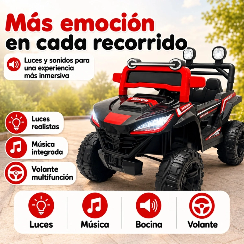 AUTO A BATERÍA KIDSCOOL BUGGY MONSTER 4X4 12V CONTROL REMOTO NEGRO - 9