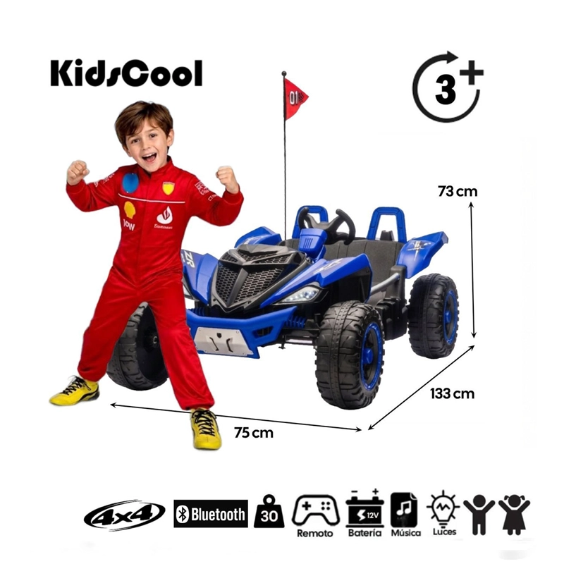 AUTO A BATERÍA KIDSCOOL MONSTER 4X4 24V APP CONTROL REMOTO AZUL - 13