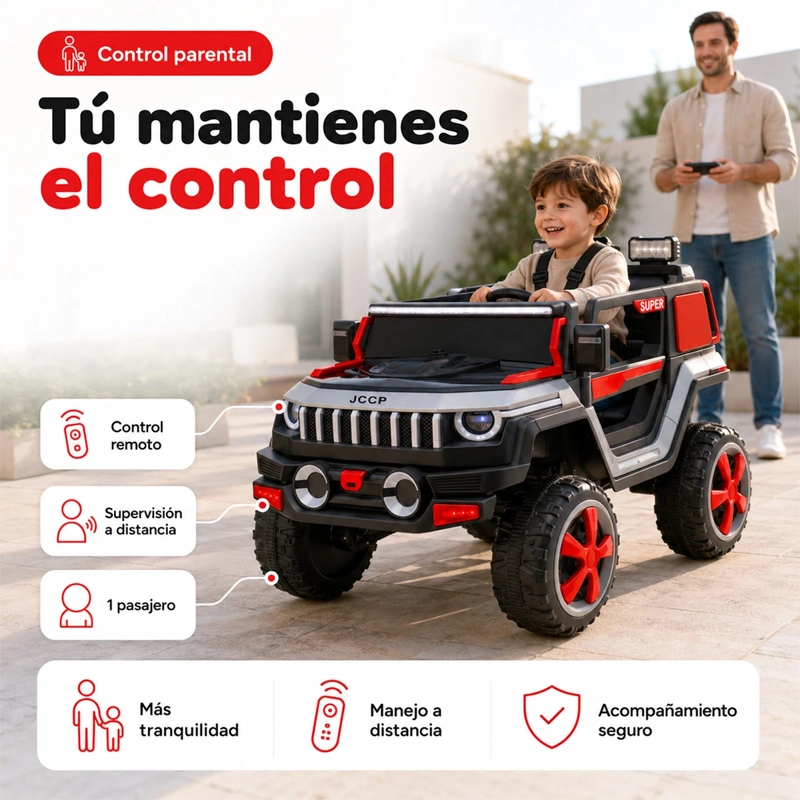 AUTO A BATERÍA KIDSCOOL TODOTERRENO 12V CONTROL REMOTO GRIS - 5