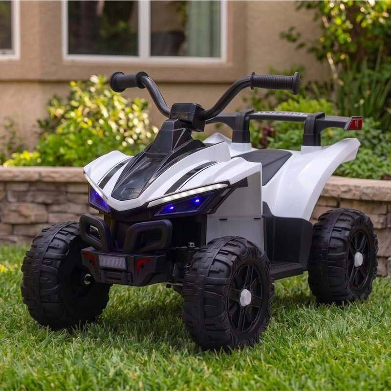 CUATRIMOTO A BATERÍA KIDSCOOL ATV 12V BLANCO - 1