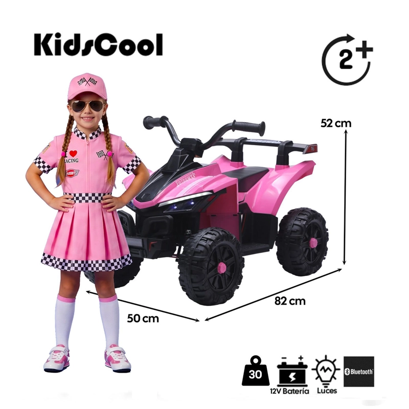 CUATRIMOTO A BATERÍA KIDSCOOL ATV 12V ROSADO - 9