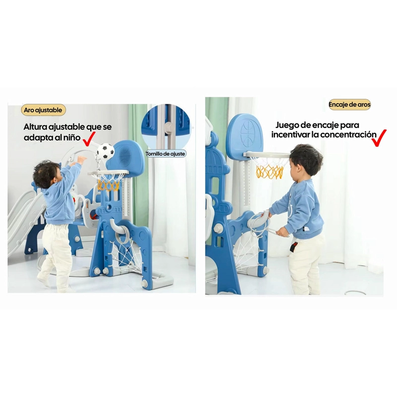 RESBALÍN COLUMPIO KIDSCOOL MULTIFUNCIÓN 5 EN 1 AZUL - 8