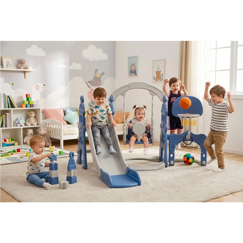 RESBALÍN COLUMPIO KIDSCOOL MULTIFUNCIÓN 5 EN 1 AZUL - 10