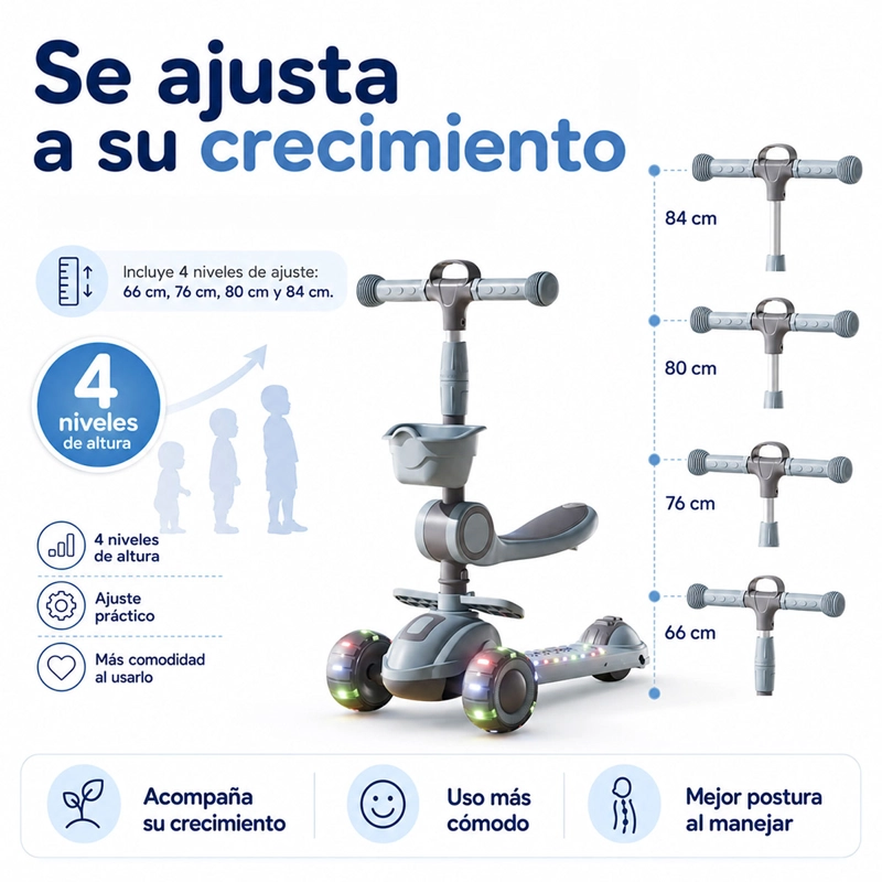 SCOOTER KIDSCOOL ASIENTO LUCES Y MUSICA  - 8