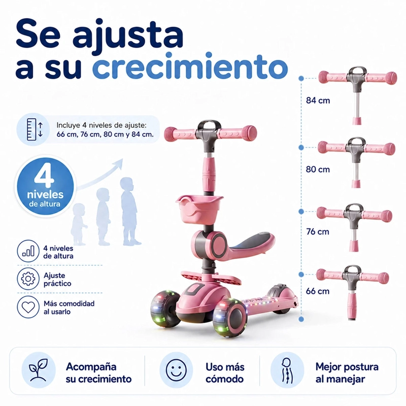 SCOOTER KIDSCOOL ASIENTO LUCES Y MUSICA  - 12